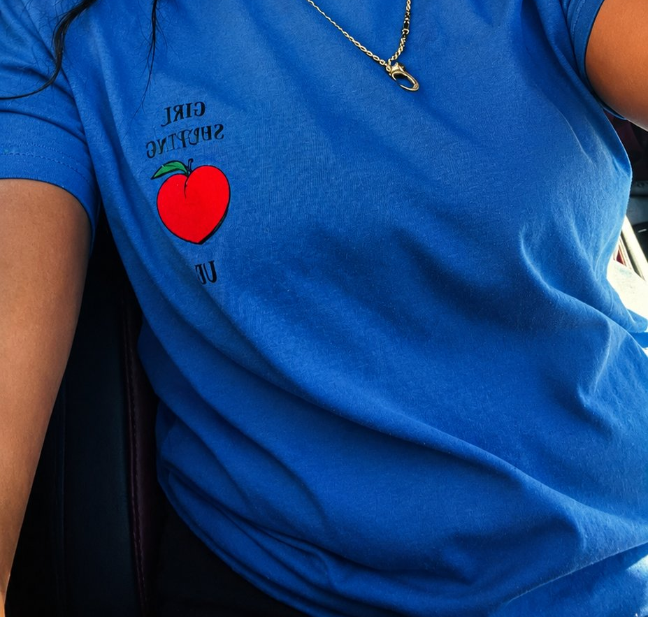Girl Shut Yo Peach Up – blue tee